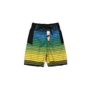 SKULL BOARDS CO. Boys Swim Shorts Striped Blue Green Yellow size Medium